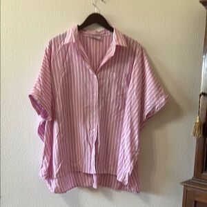 Pink Striped Button-Up Shirt